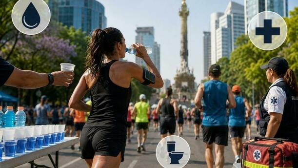 Medio Maratón CDMX 2026: esta es la ubicación de los servicios para corredores durante la carrera (FOTO: IA Gemini)
