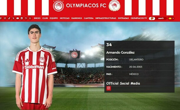 Hormiga González usará el número 34 con el Olympiacos (olympiacos.org)