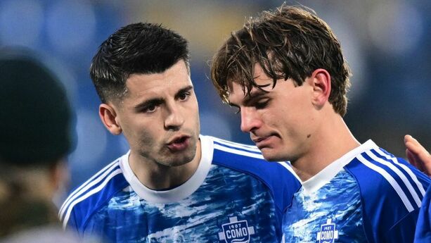 Álvaro Morata y Nico Paz (Reuters)