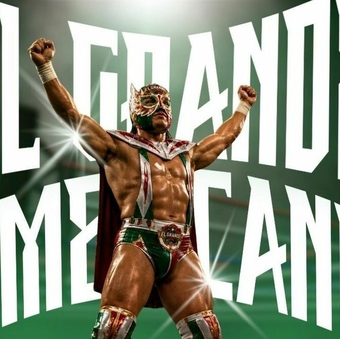 El Grande Americano vs. Dominik Mysterio por el Megacampeonato de AAA. (Foto: Abigail Sequera)