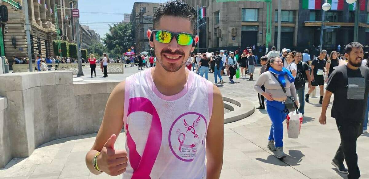 Martín Sustaita fue uno de estos corredores que tuvo como meta principal recaudar fondos contra un tipo de cáncer. FOTO: Édgar Malagón