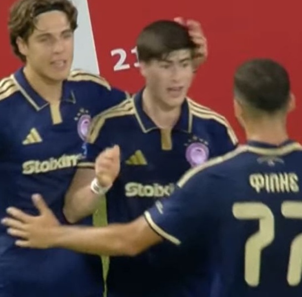Hormiga González ya firmó su primer gol con Olympiacos (Captura Claro Sports)