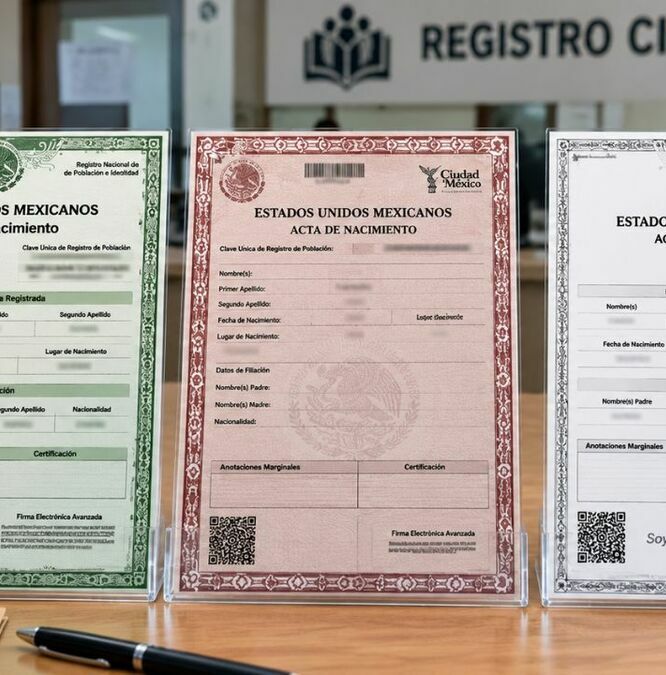 ¿Verde, roja o blanca? La explicación detrás de los colores del acta de nacimiento. (ChatGPT).