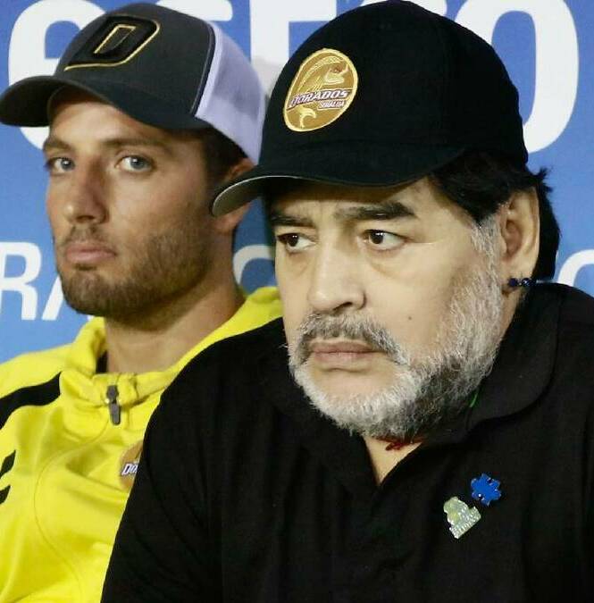 Diego Armando Maradona, durante su etapa como técnico de Dorados en el futbol mexicano. FOTO: imago7
