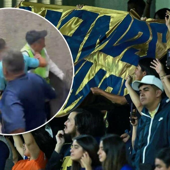 Pumas aplicó protocolo en contra del aficioando agresor en el Pumas vs América Femenil. FOTOS: Imago7 / Captura