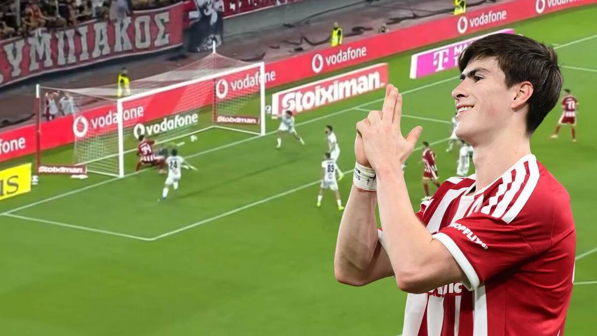 Hormiga González anota gol ante Volos en Copa de Grecia / Captura Claro Sports