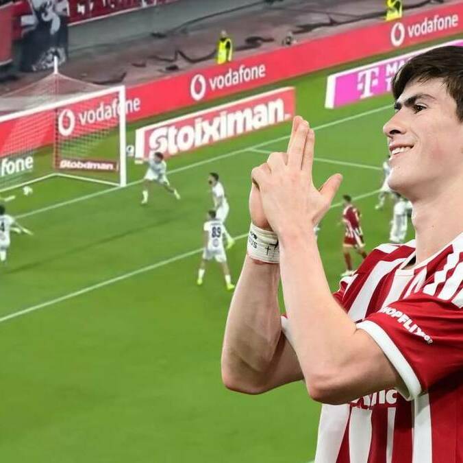 Hormiga González anota gol ante Volos en Copa de Grecia / Captura Claro Sports