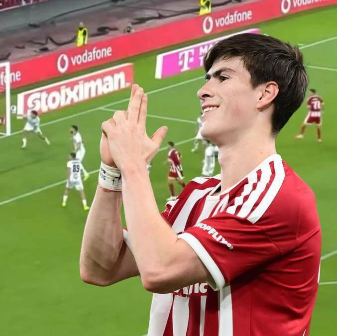 Hormiga González anota gol ante Volos en Copa de Grecia / Captura Claro Sports