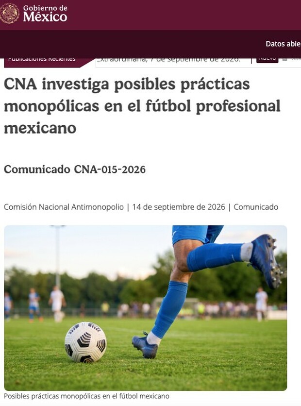 La publicación sobre la investigación que inicia este lunes. (Gobierno de México)