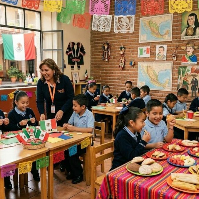 SNTE-SEP confirmó si habrá o no clases los días 15 y 16 de septiembre (Imagen creada con IA)