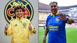 El español Carlos Álvarez recibió la bienvenida de Carlos Reinoso, quien le deseo suerte con el número 8. FOTOS: @clubamerica / Mexsport