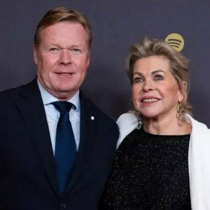 Ronald Koeman junto a su esposa Bartina en un evento del Barcelona. FOTO: @@RonaldKoeman
