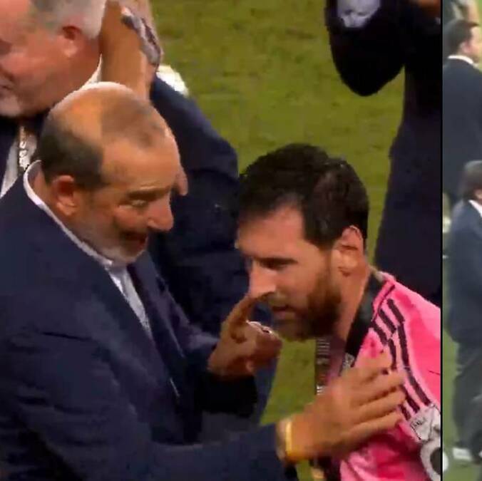 Así fue el momento tenso entre Lionel Messi y el Comisionado de la MLS, Don Garber. FOTOS: Capturas