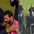 Así fue el momento tenso entre Lionel Messi y el Comisionado de la MLS, Don Garber. FOTOS: Capturas