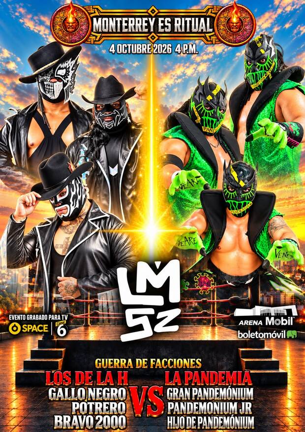 Lucha que se presentará el domingo 4 de octubre.