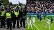 Mucha tensión se vivio entre los aficionados de Millwall y West Ham en el Derbi de los Muelles. FOTO: Reuters / @millwallfc