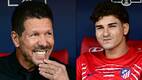 Diego Simeone y Julíán Álvarez. FOTO: Reuters