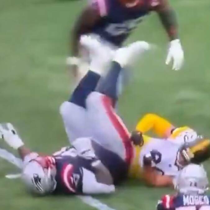Jugador de Patriotas lesionado tras jugada ante Pittsburgh / Captura