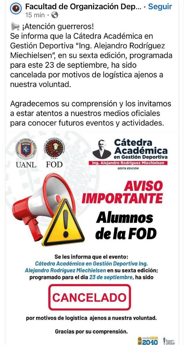 Dieron a conocer la información sobre la cancelación. (Foto: FOD)