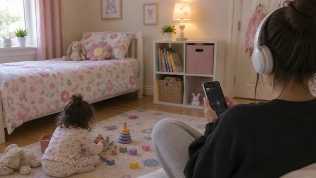 La empleadora aseguraba que la niñera no cumplía con su deber por usar el celular y auriculares. (Foto: ChatGPT)