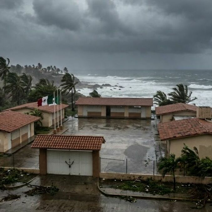 Se suspenderán clases en Guerrero y Michoacán ante avance del Huracán Polo (Imagen creada con IA)