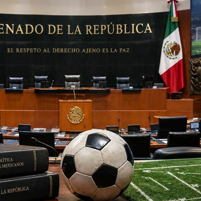 El futbol es el tema del momento en el Senado. (Foto: ChatGPT)