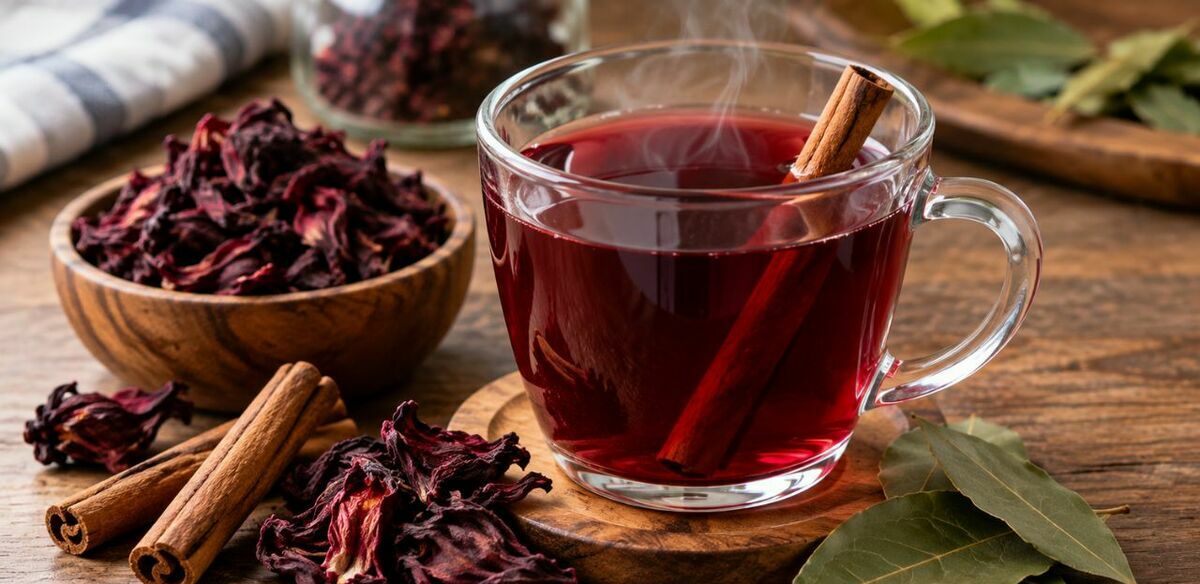 Así puedes preparar un té de jamaica, laurel y canela: aprovecha sus beneficios. (Foto: ChatGPT).