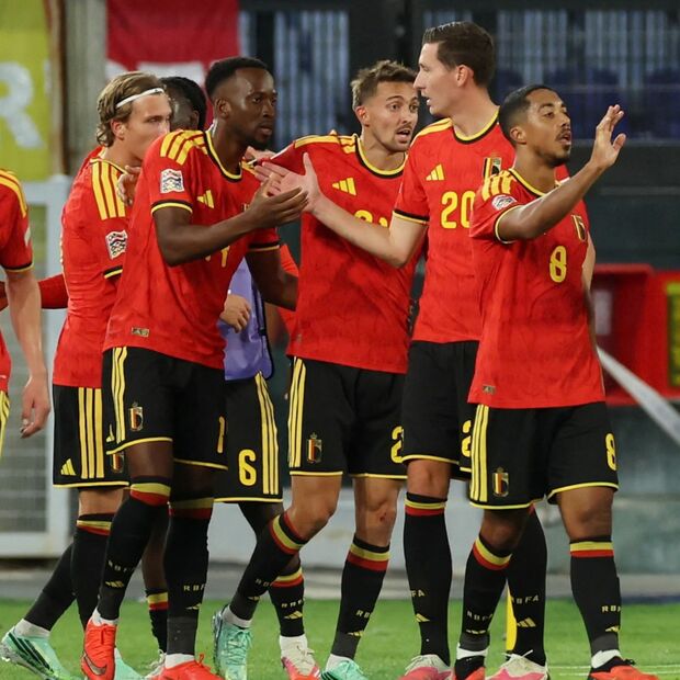 Top festejo de Bélgica vs Italia