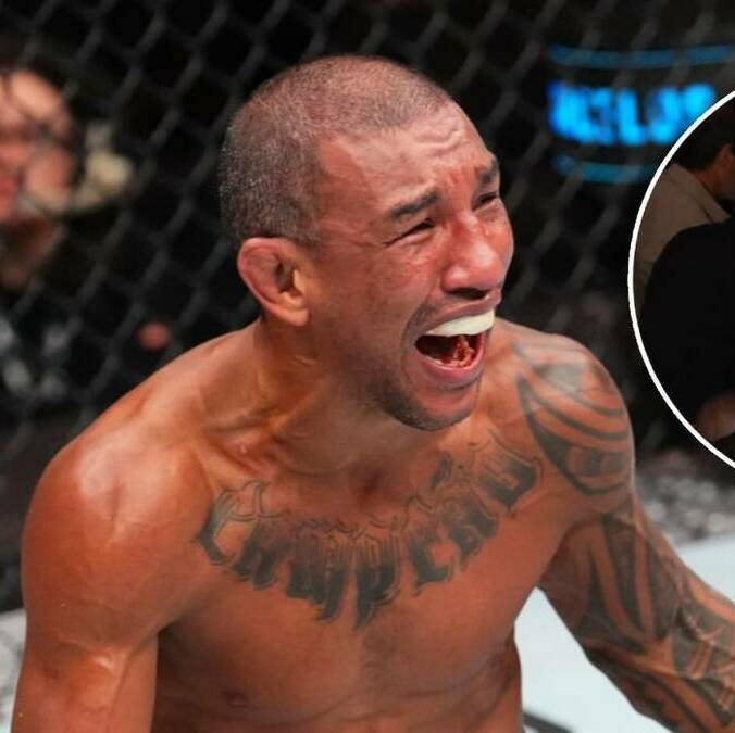Raoni Barcelos salió del octágono en camilla tras su derrota ante Raúl Rosas Jr. FOTO: @raonibarcelos_ufc / @UFC