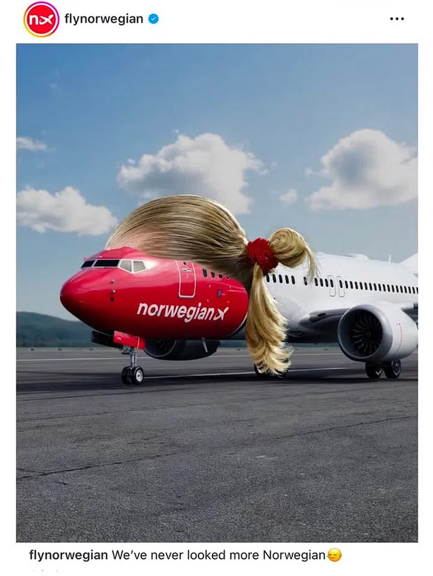 Posteo de Norwegian sobre Erling Haaland (VG/Instagram)
