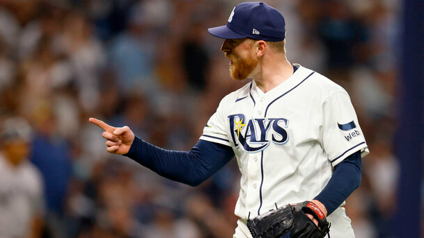 Drew Rasmussen tiró 8.0 entradas de un hit para vencer a los Yankees. (Foto: MLB.com)