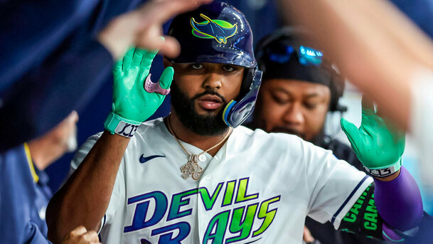 Junior Caminero y los Rays quieren cortar una racha de 7 derrotas en playoffs ante Yankees. (Foto: MLB.com)