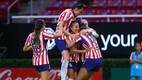 Jugadoras de las Chivas celebran la anotación de Samantha Lopez ante Juárez. FOTO: Imago7