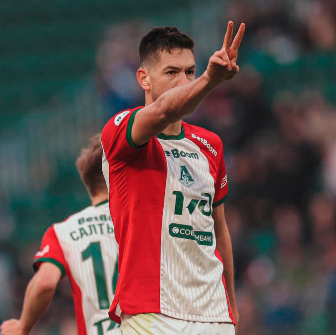 César Montes marcó en la goleada del Lokomotiv. (Foto: Instagram cjasib)