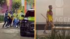 Aficionados del América protagonizaron golpiza a las afueras del Estadio Banorte (Captura @ImagenDportesTV)