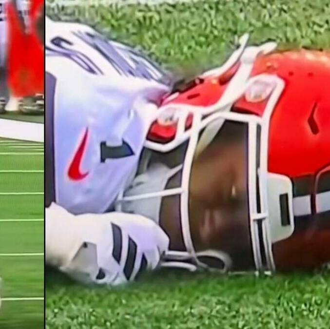KC Concepcion queda tendido tras un fuerte golpe en la NFL. FOTO: Capturas