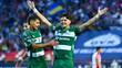 Tahiel Jiménez celebra su segundo gol marcado ante Atlético de San Luis. FOTO: Imago7