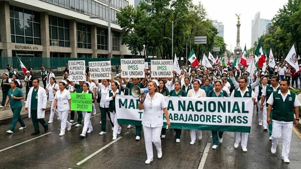 IMSS anunció Marcha Nacional para este 14 de octubre (Imagen creada con IA)