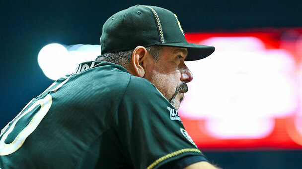 Benjamín Gil durante la Serie del Rey 2025 entre Charros y Diablos. (Foto: Cortesía LMB)
