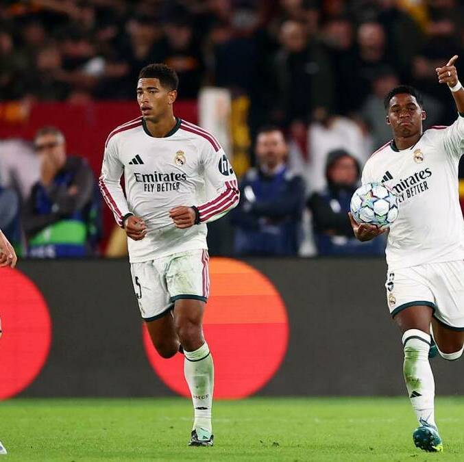 Endrick encaminó la remontada del Real Madrid ante la Roma (Reuters)
