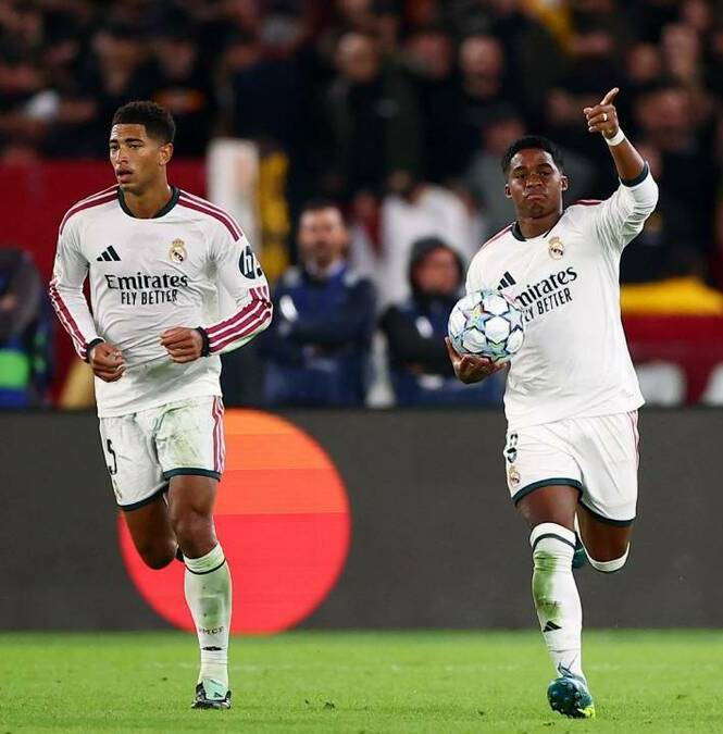 Endrick encaminó la remontada del Real Madrid ante la Roma (Reuters)