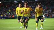 Carlos Álvarez celebra su primera anotación con América en el duelo ante León. FOTO: Imago7