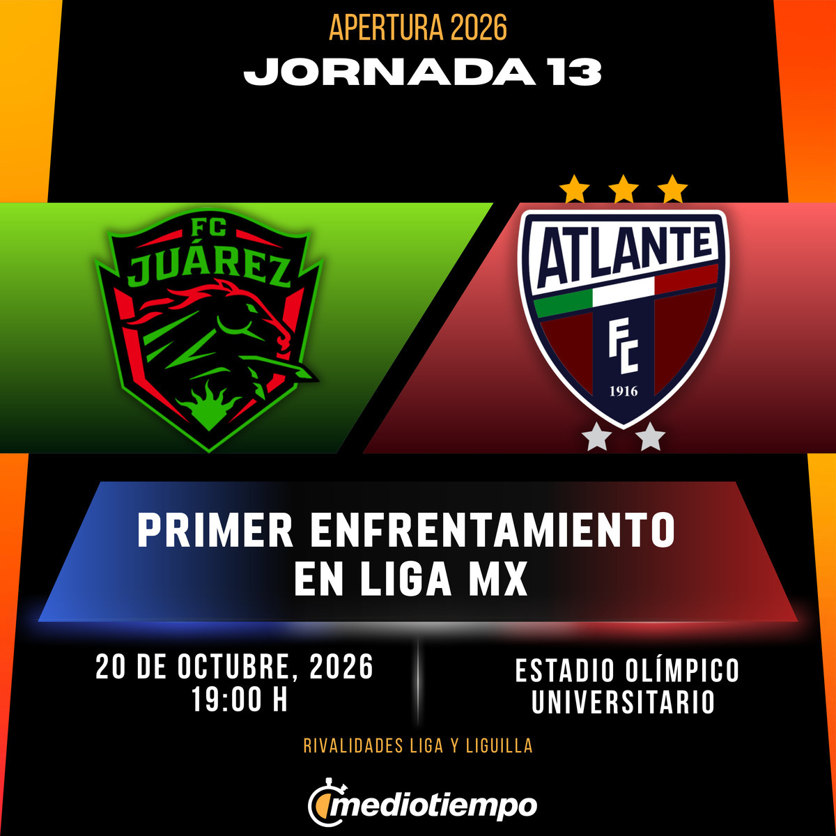 Estadísticas  FC Juárez vs.  Atlante FC Jornada 13 torneo Apertura 2026 Liga MX.