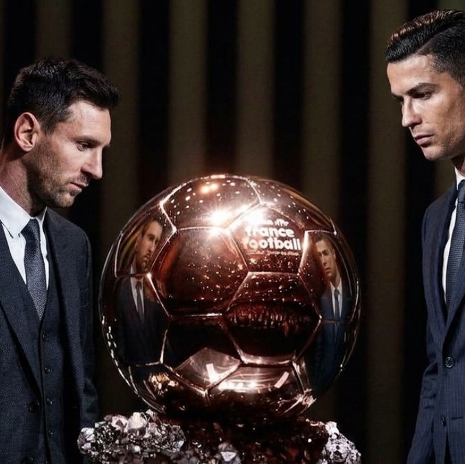 Messi y CR7, nominados al BOAT (Balón de Oro de todos los tiempos) (Imagen creada con IA Gemini)