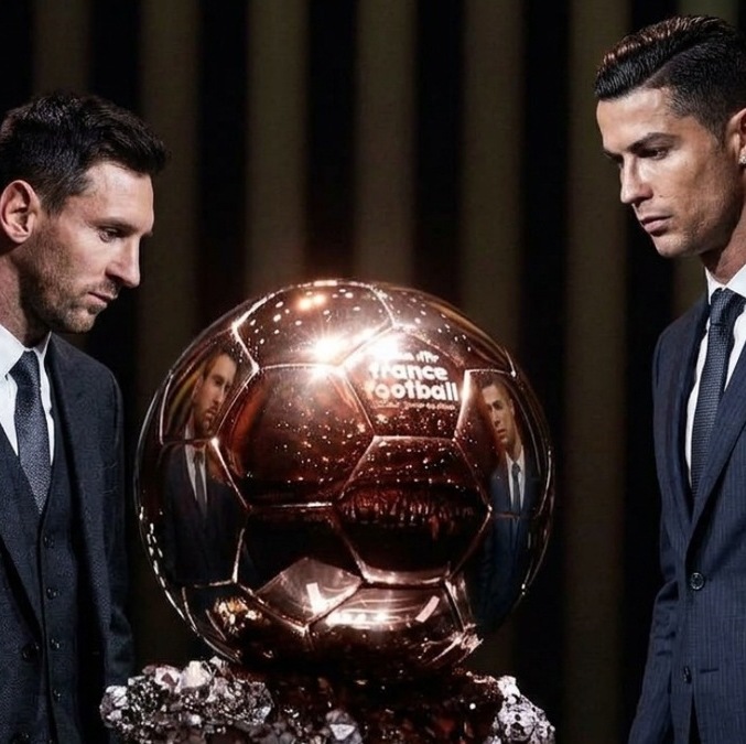 Messi y CR7, nominados al BOAT (Balón de Oro de todos los tiempos) (Imagen creada con IA Gemini)