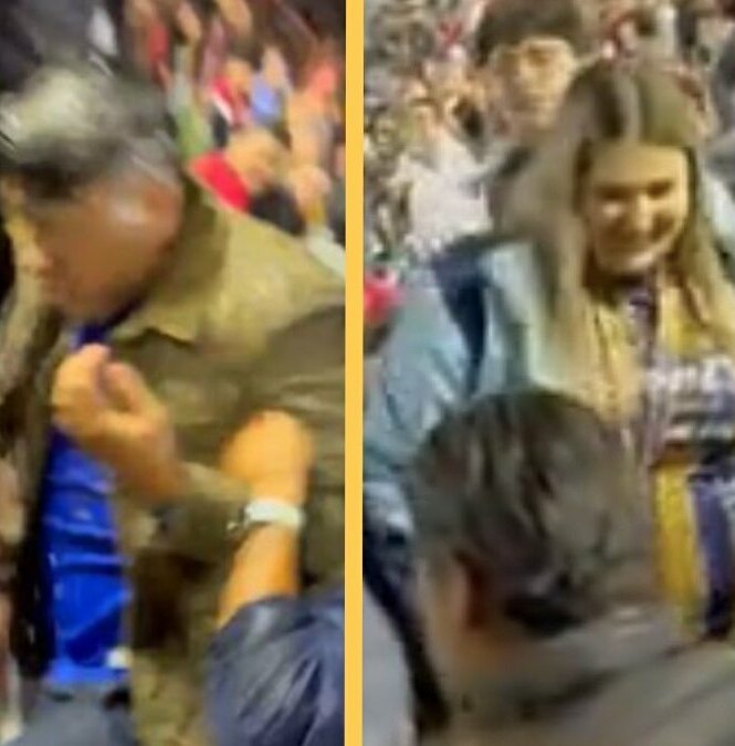 Un aficionado de Querétaro fue agredido por fans de San Luis (Captura X)