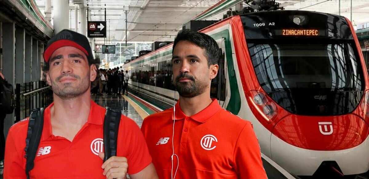 Varios jugadores de Toluca usaron el Tren Interurbano (@trenelinsurgente | Imago7)