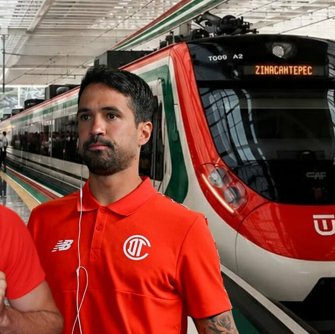 Varios jugadores de Toluca usaron el Tren Interurbano (@trenelinsurgente | Imago7)