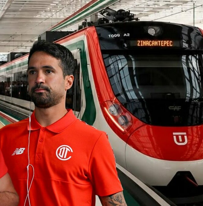 Varios jugadores de Toluca usaron el Tren Interurbano (@trenelinsurgente | Imago7)