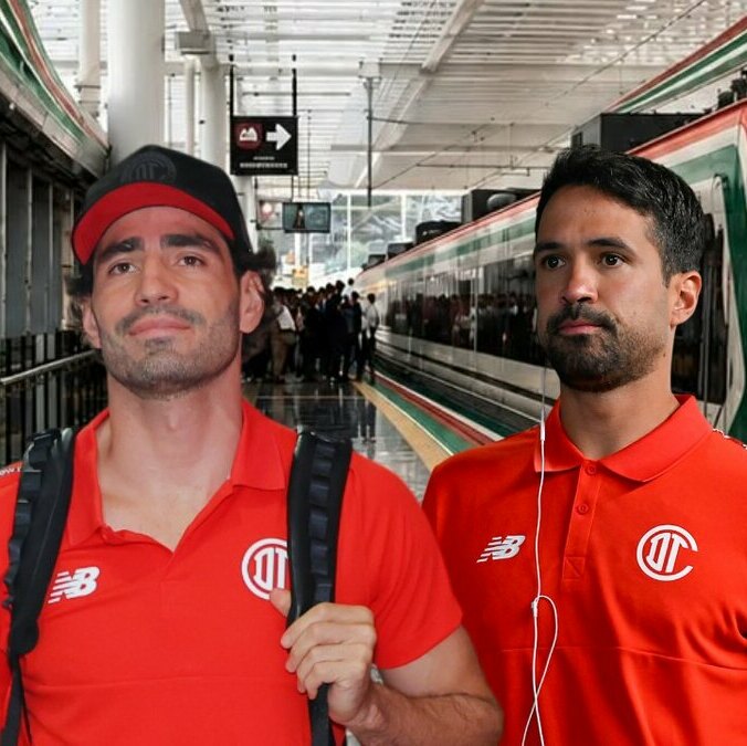 Varios jugadores de Toluca usaron el Tren Interurbano (@trenelinsurgente | Imago7)